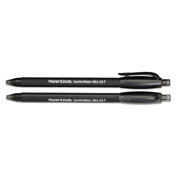 Paper Mate® Comfortmate Ultra Ballpoint Pen, Retractable, Fine 0.8 Mm, Black Ink, Black Barrel, Dozen freeshipping - TVN Wholesale